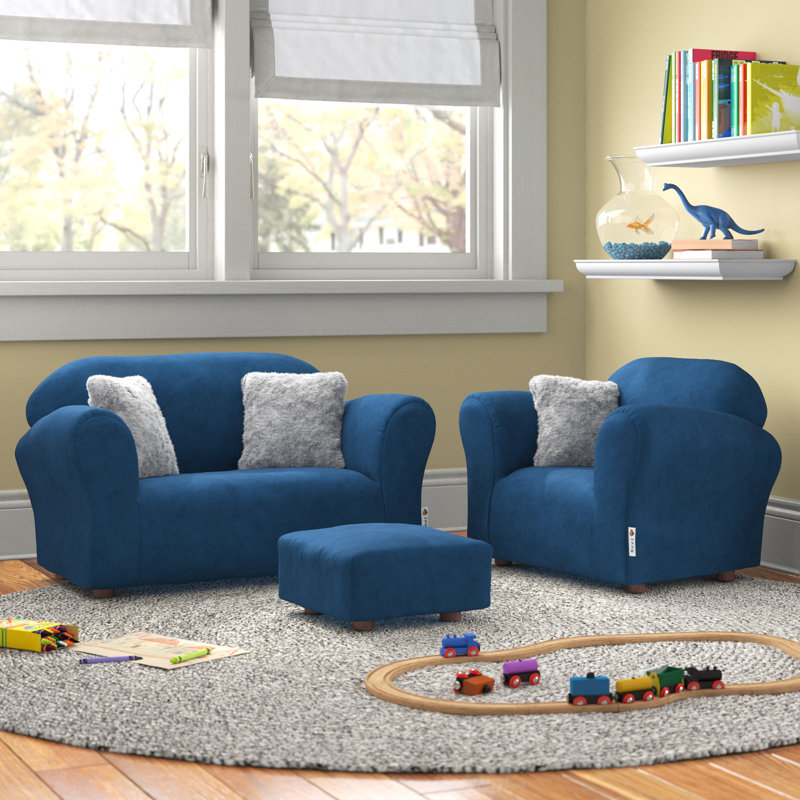 Andover Mills™ Baby & Kids Spiva 3 Piece Kids Sofa with Ottoman